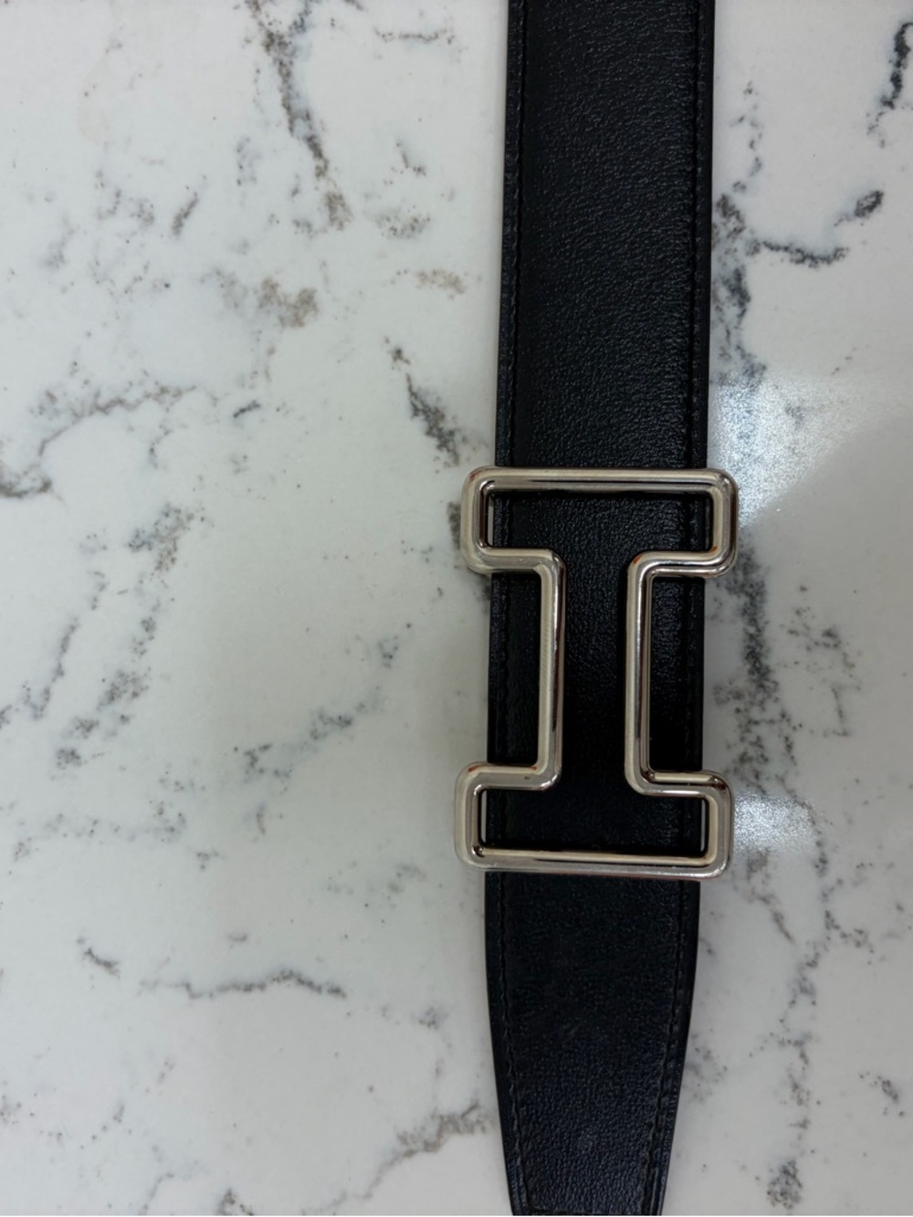 Hermes Black Silver 'H' Buckle. Worn few times only.